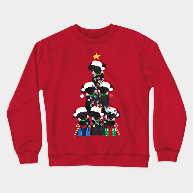 Black Lab Puppy Christmas Tree Crewneck Sweatshirt by EMR_Designs